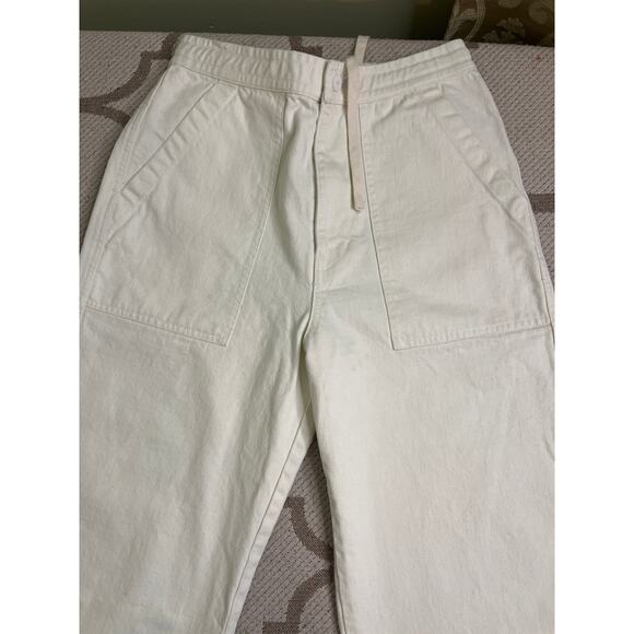 Wray Lake Butter Jeans, Size 4 High Rise Crop Cream Beige Elastic Waist Wide Leg - Picture 10 of 14